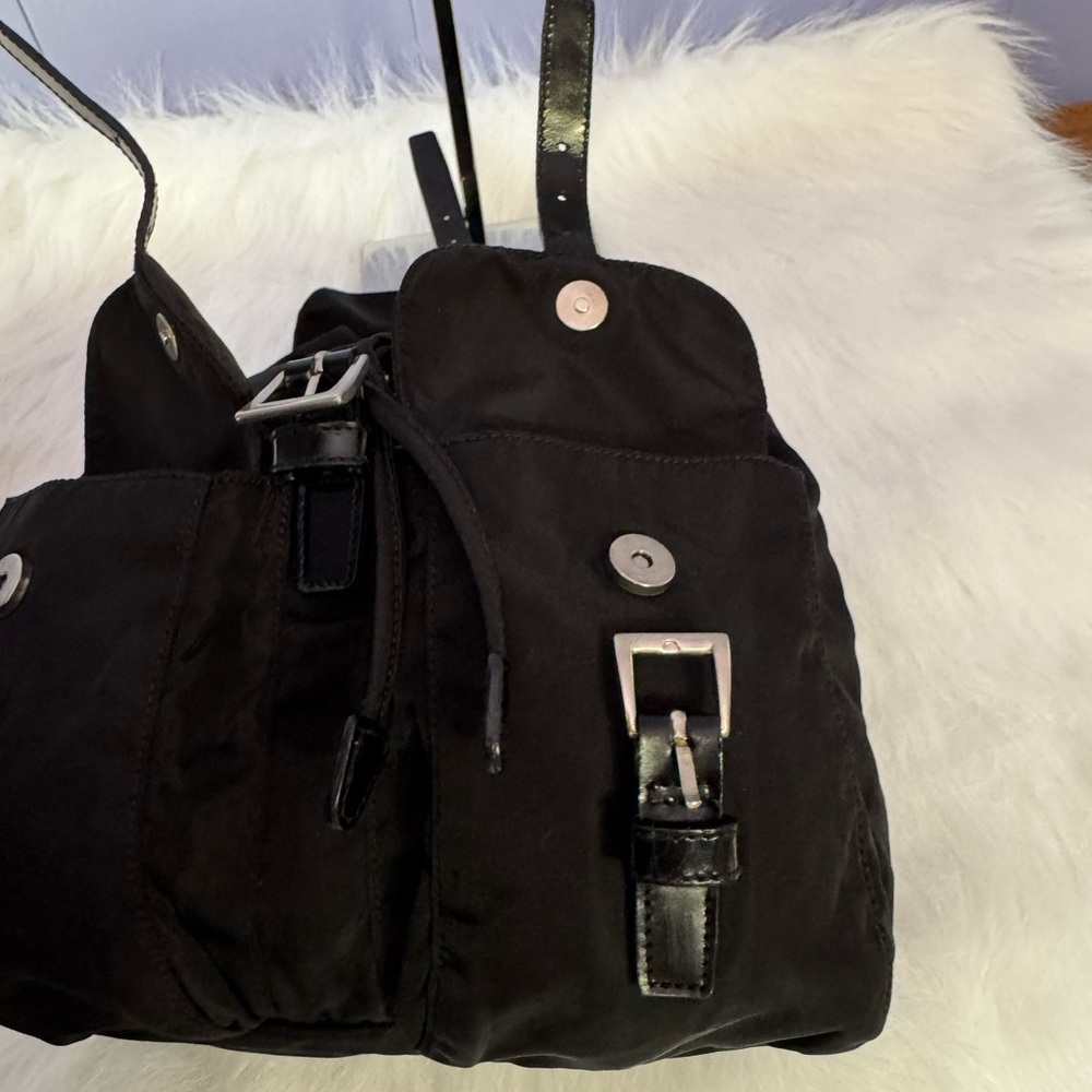Authentic Prada Vela Mini Backpack in Black Nylon Tessuto-Full Set Cards Dustbag - Picture 9 of 16